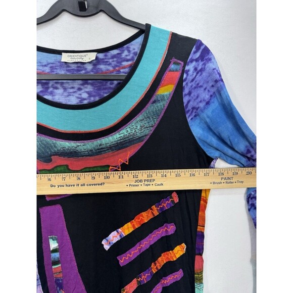 Orientique Naturally Australian Wearable Art Top Womens Small Abstract Scoop - Picture 5 of 6